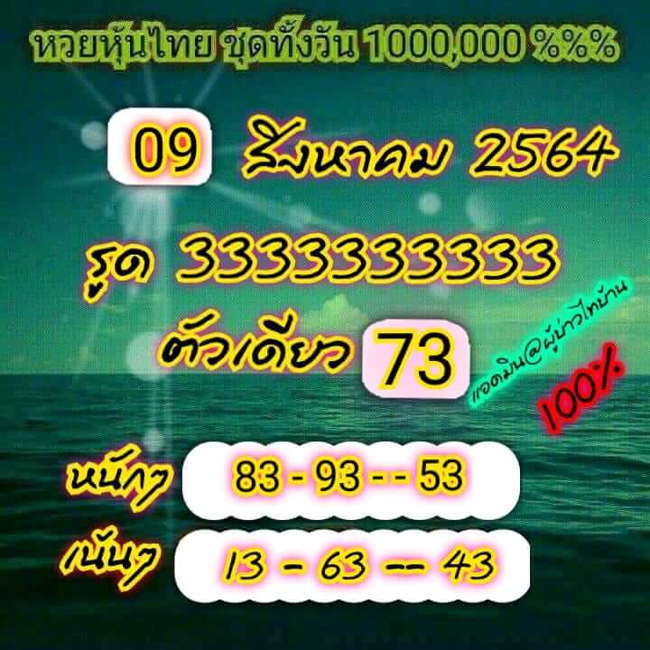 หวยหุ้น 9/8/64 ชุดที่ 5