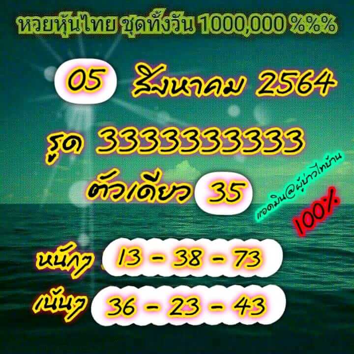 หวยหุ้น 5/8/64 ชุดที่ 7