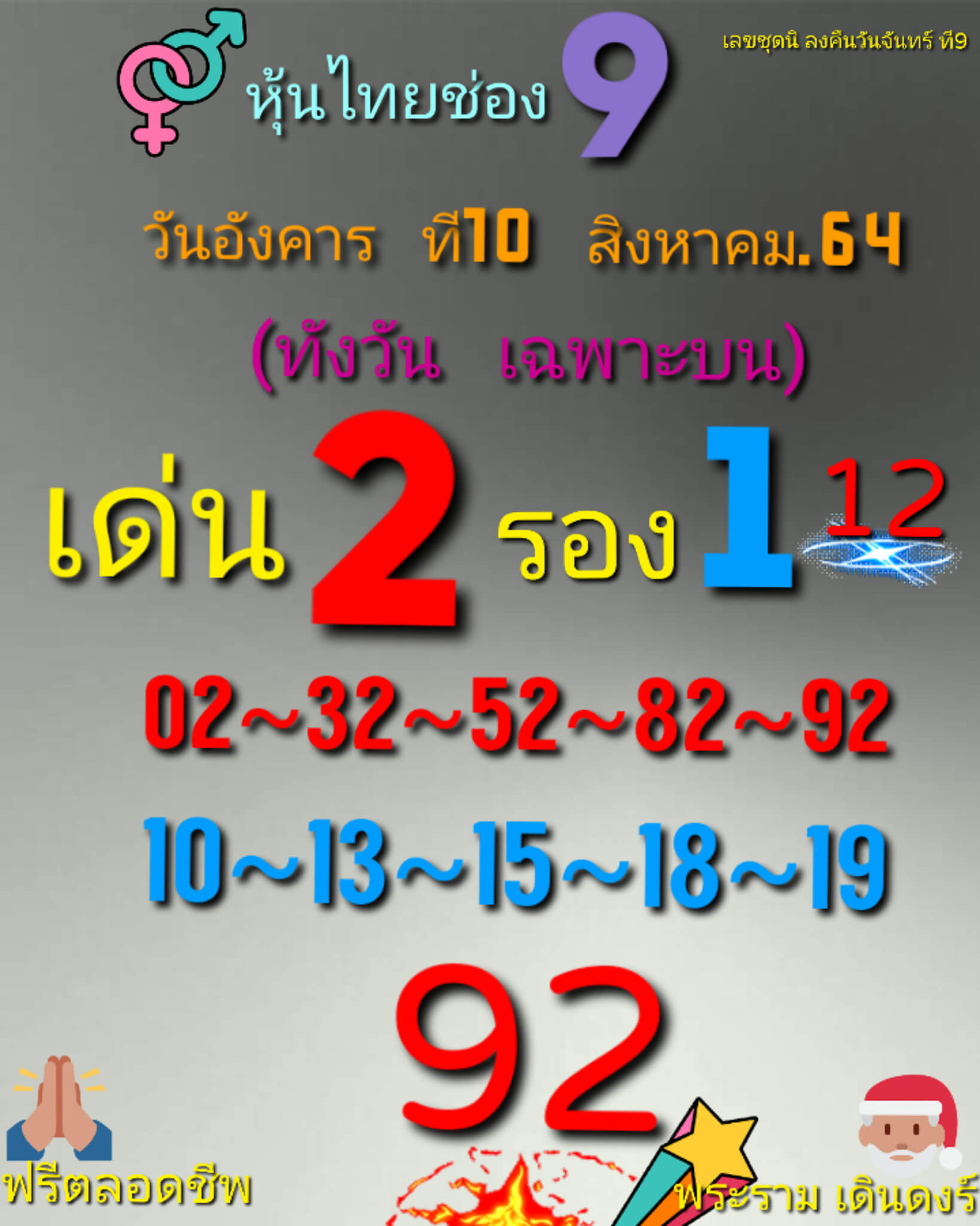 หวยหุ้น 10/8/64 ชุดที่ 9