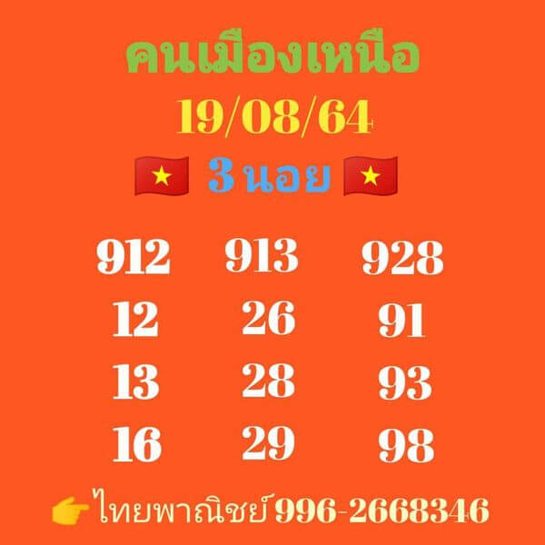 หวยฮานอย 19/8/64 ชุดที่ 5