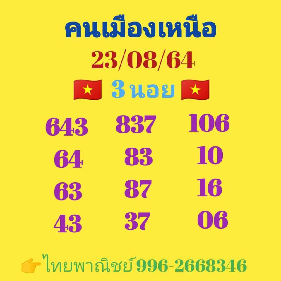 หวยฮานอย 24/8/64 ชุดที่ 8