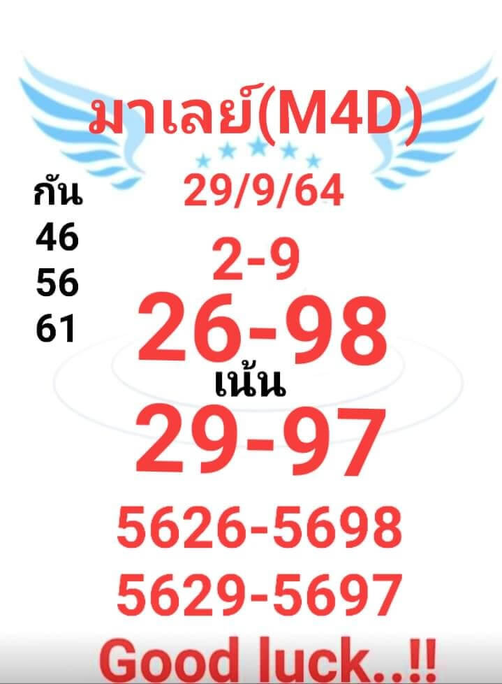 หวยมาเลย์ 29/9/64 ชุดที่ 7