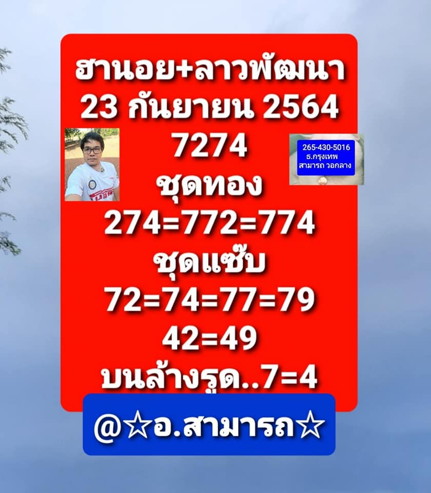 หวยลาว 23/9/64 ชุดที่ 2