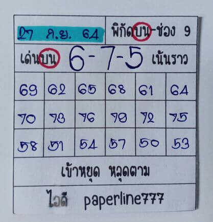 หวยหุ้น 27/9/64 ชุดที่ 2