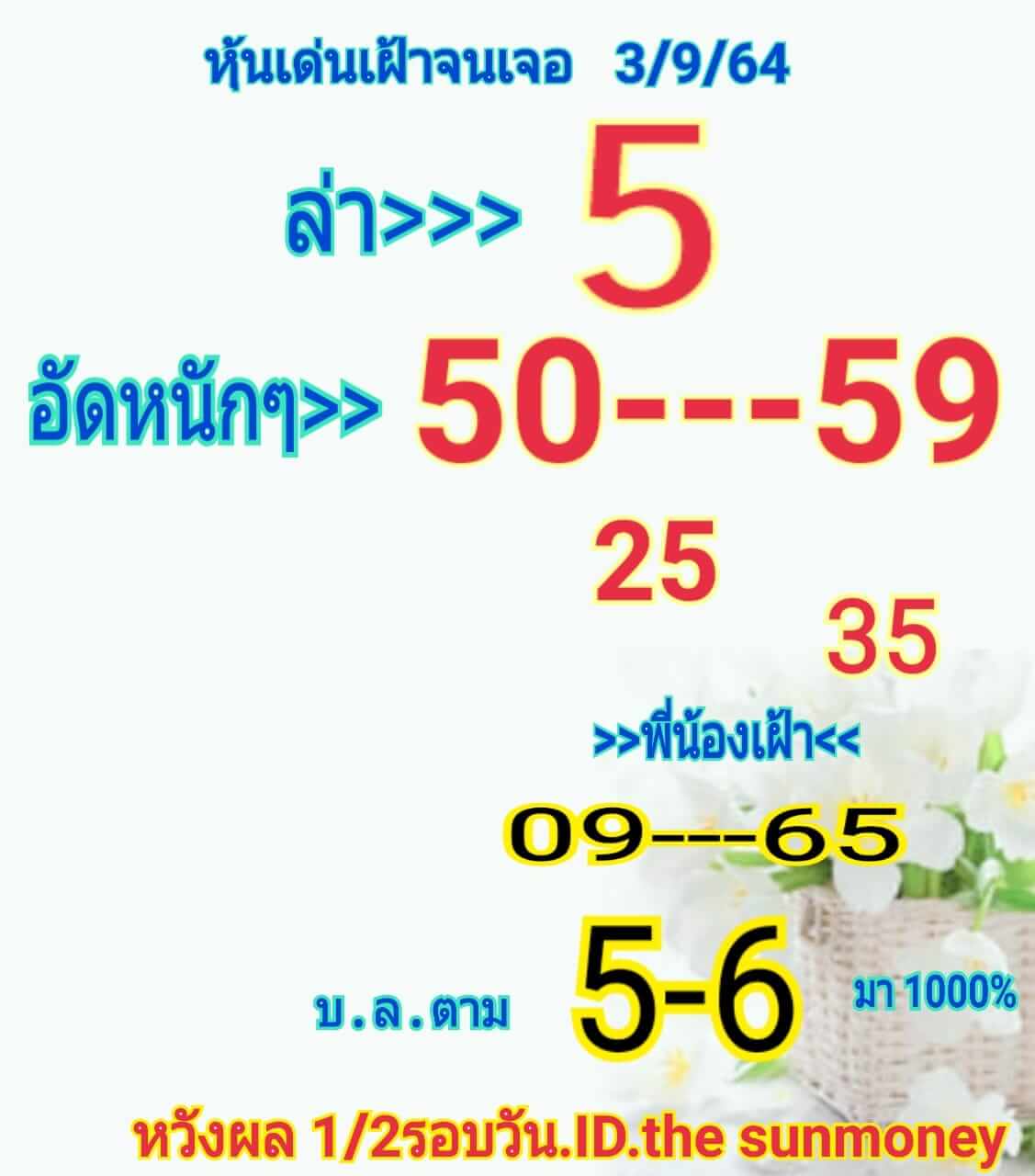 หวยหุ้น 3/9/64 ชุดที่ 3