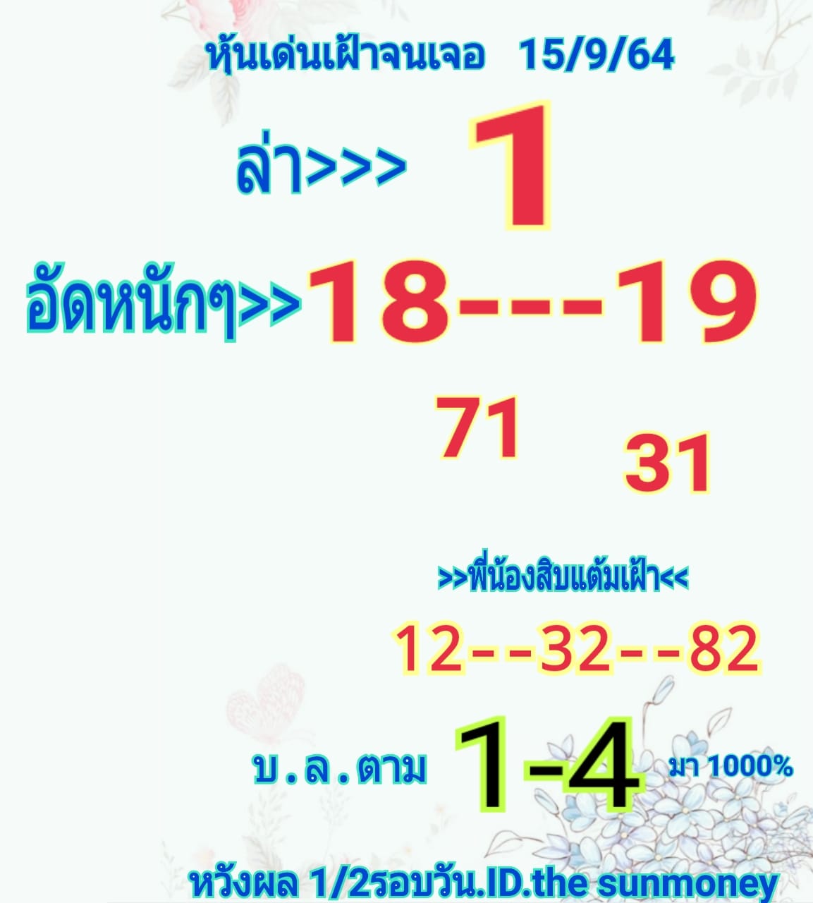 หวยหุ้น 15/9/64 ชุดที่ 5