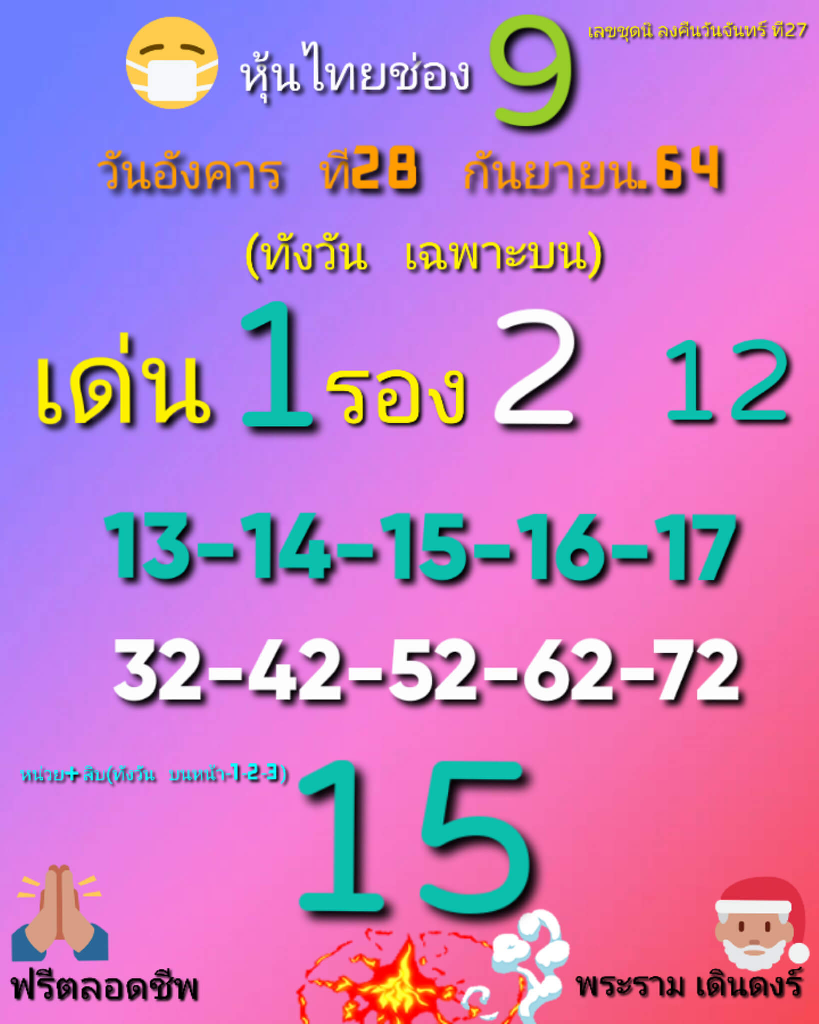 หวยหุ้น 28/9/64 ชุดที่ 2