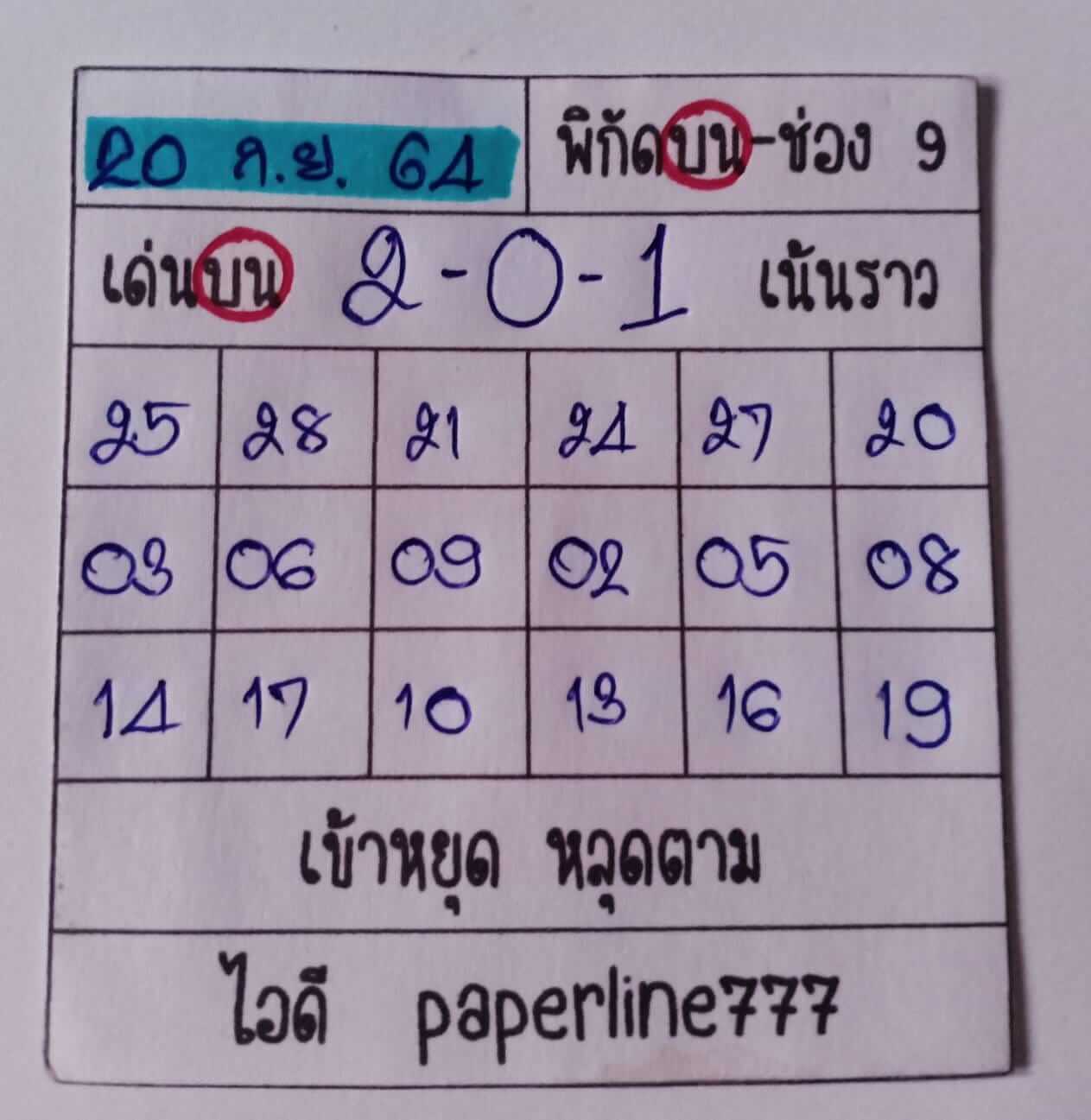 หวยหุ้น 20/9/64 ชุดที่ 1