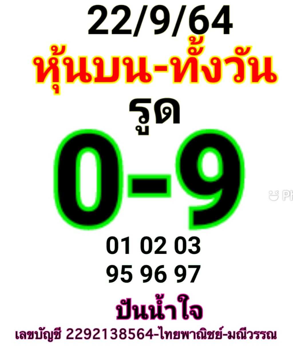 หวยหุ้น 22/9/64 ชุดที่ 7