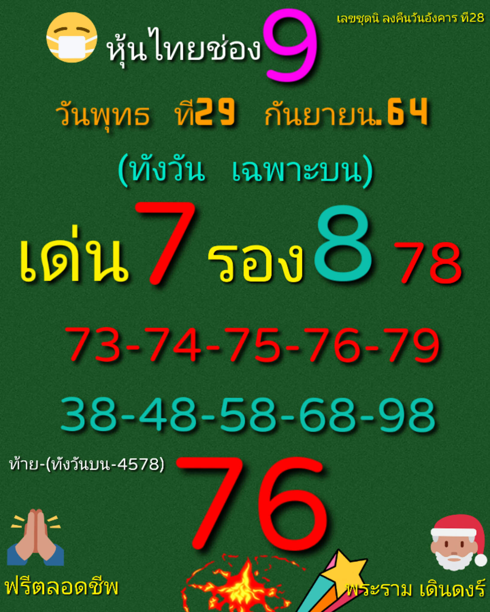 หวยหุ้น 29/9/64 ชุดที่ 1