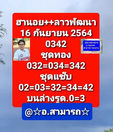 หวยฮานอย 16/9/64 ชุดที่ 20