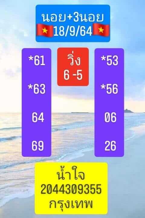 หวยฮานอย 18/9/64 ชุดที่ 5