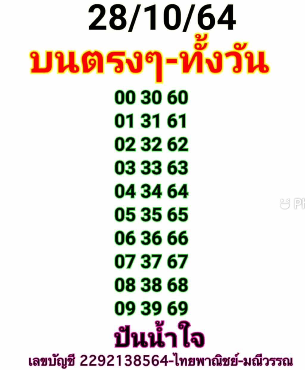 หวยหุ้น 28/10/64 ชุดที่ 2