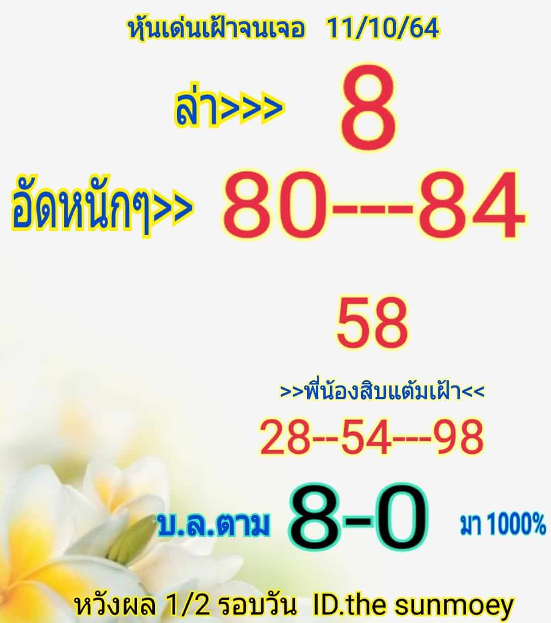 หวยหุ้น 11/10/64 ชุดที่ 8