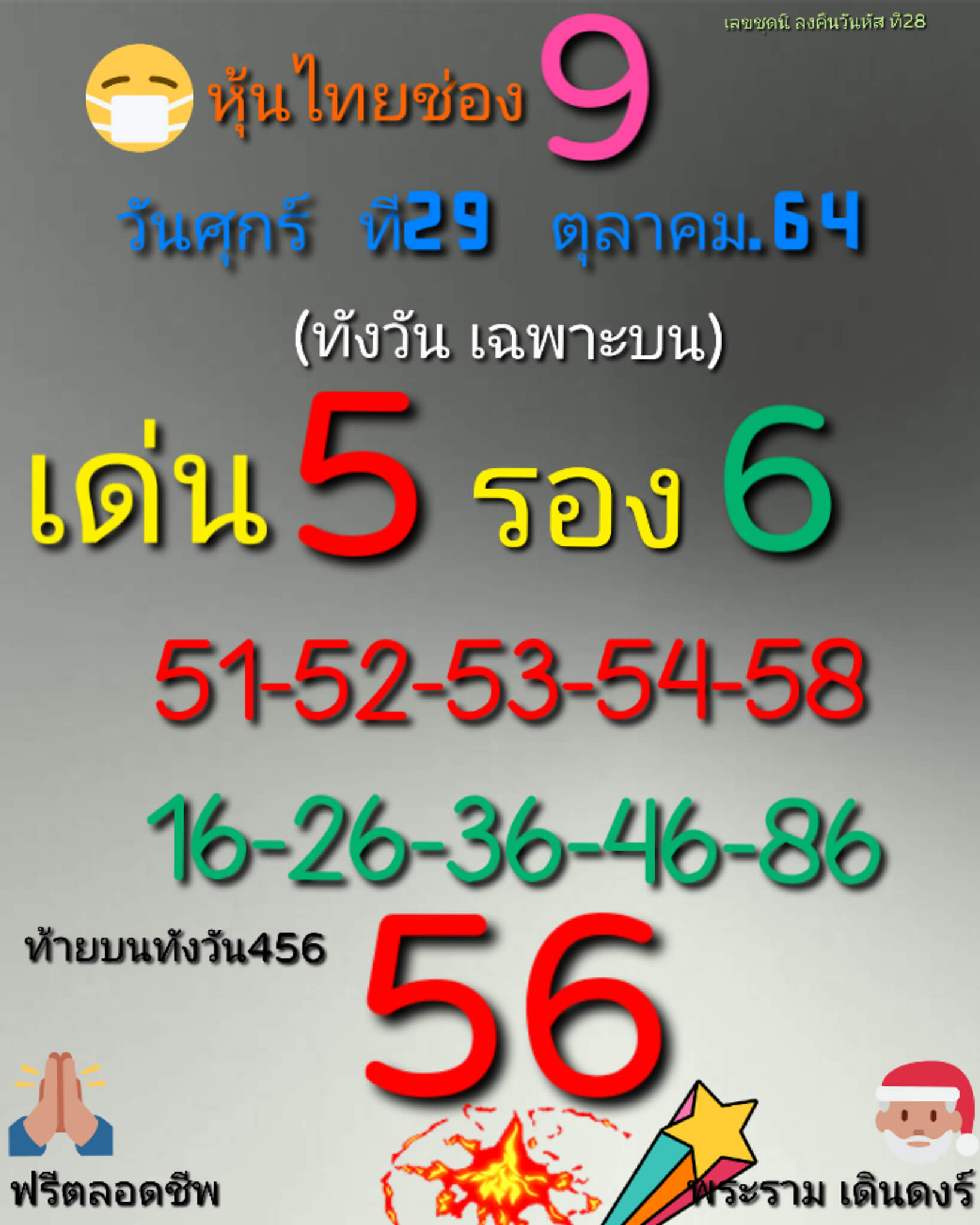 หวยหุ้น 29/10/64 ชุดที่ 7