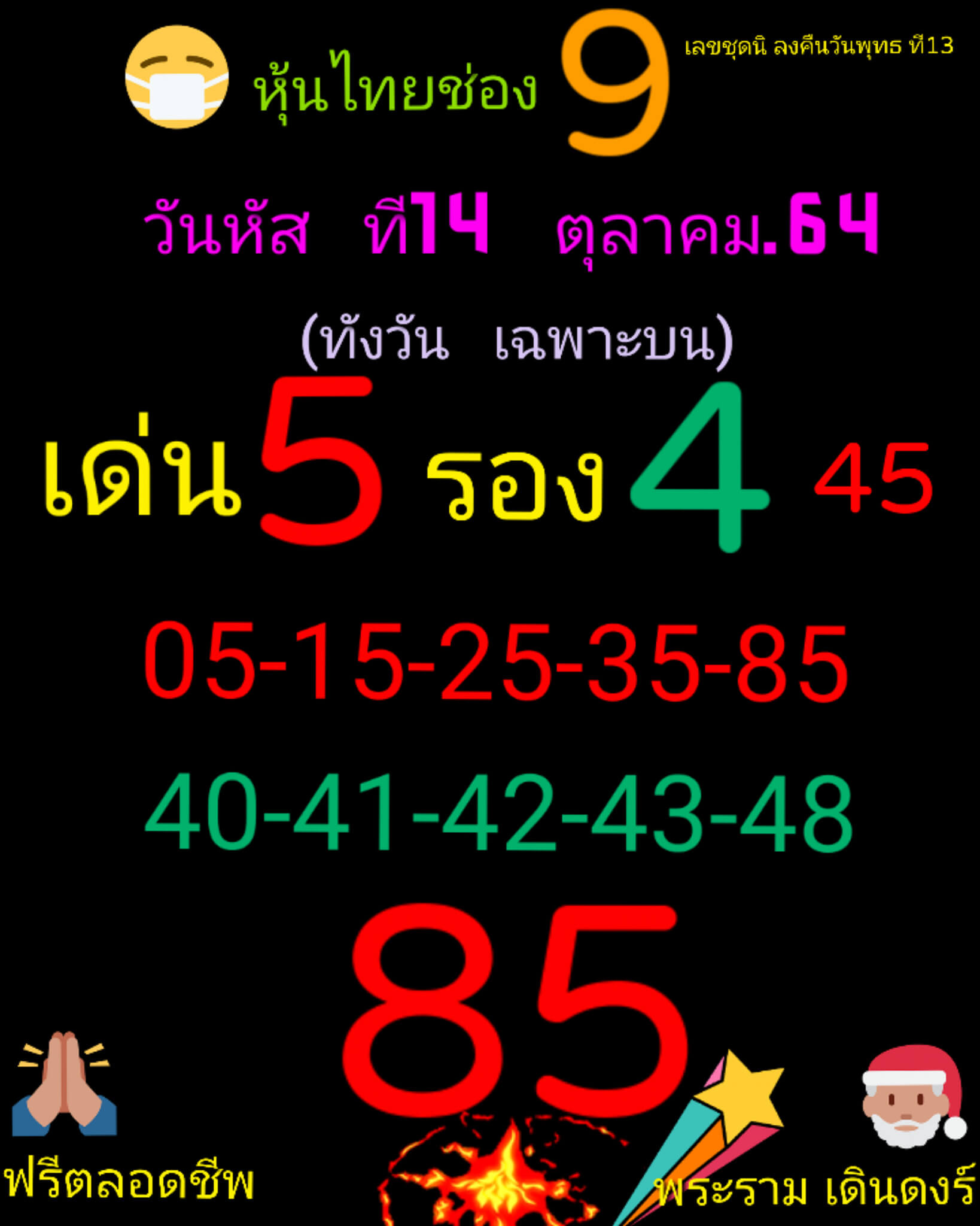 หวยหุ้น 14/10/64 ชุดที่ 1