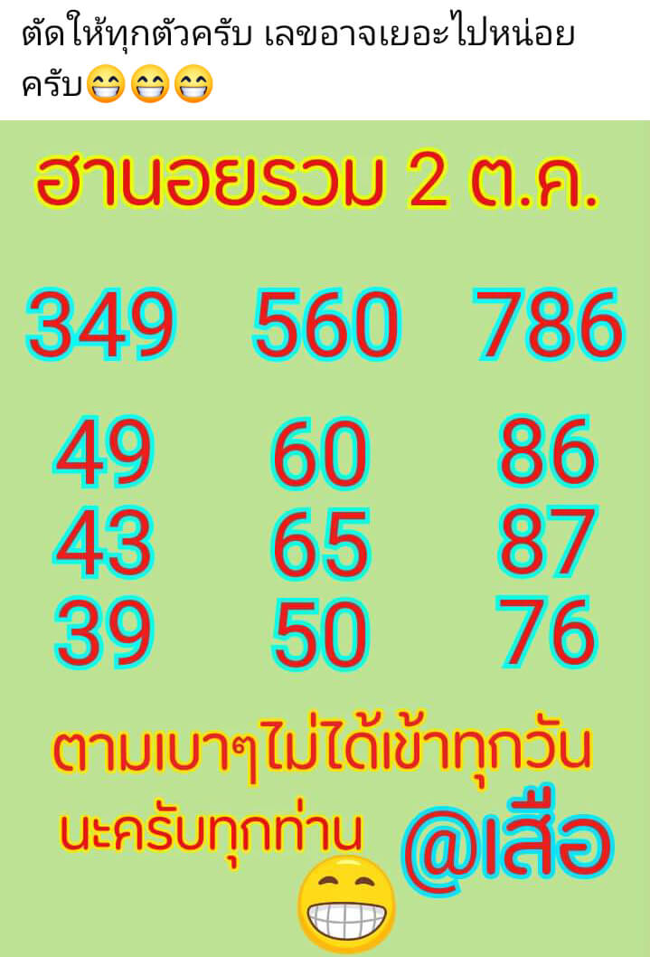 หวยฮานอย 2/10/64 ชุดที่ 5