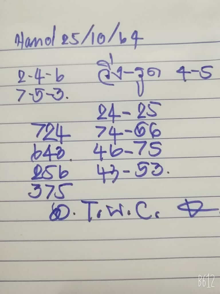 หวยฮานอย 25/10/64 ชุดที่ 3