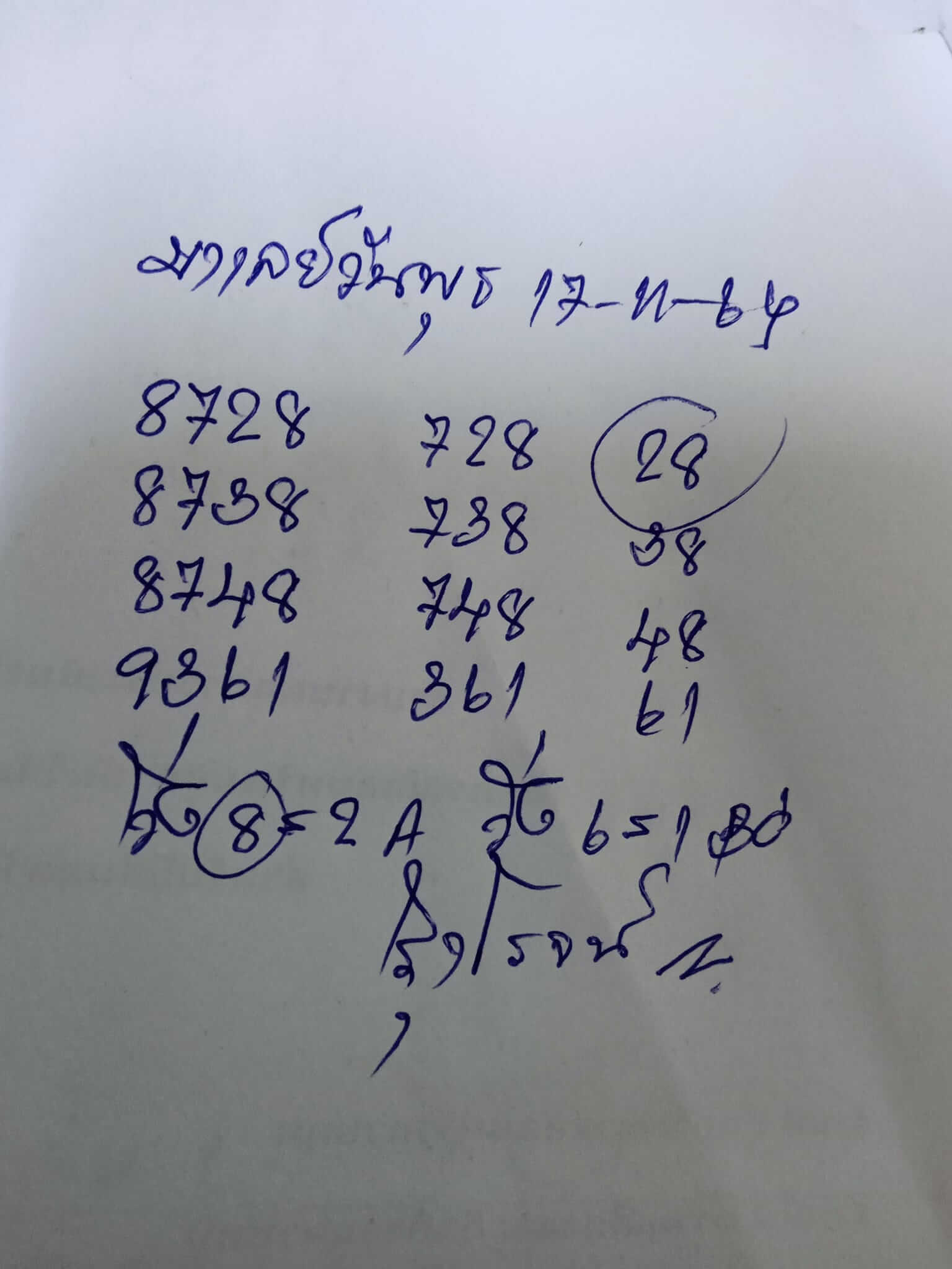 หวยมาเลย์ 17/11/64 ชุดที่ 5