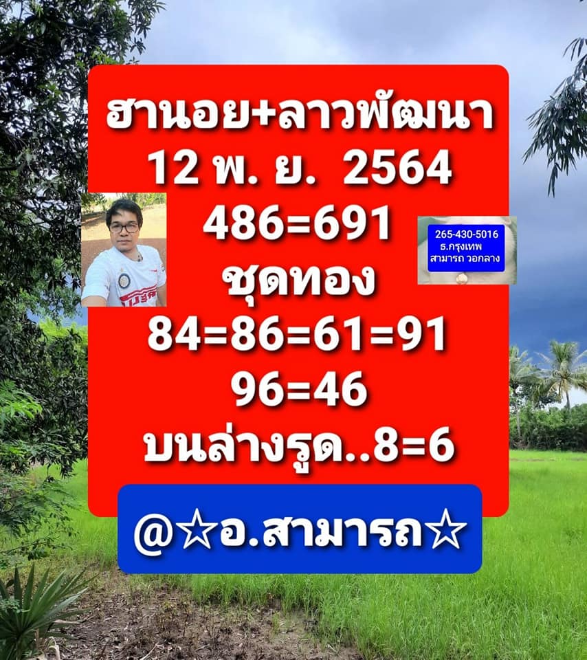 หวยลาว 12/11/64 ชุดที่ 1