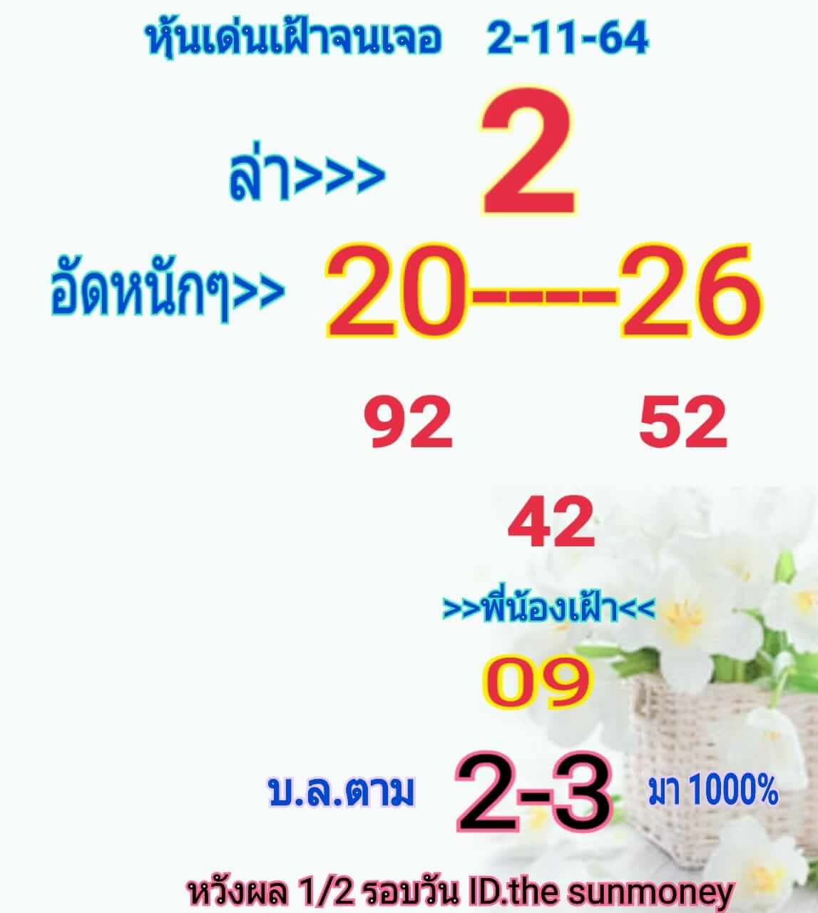 หวยหุ้น 2/11/64 ชุดที่ 10