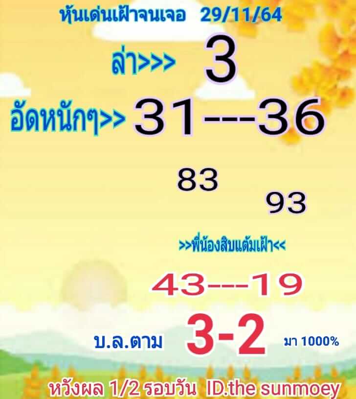 หวยหุ้น 29/11/64 ชุดที่ 9