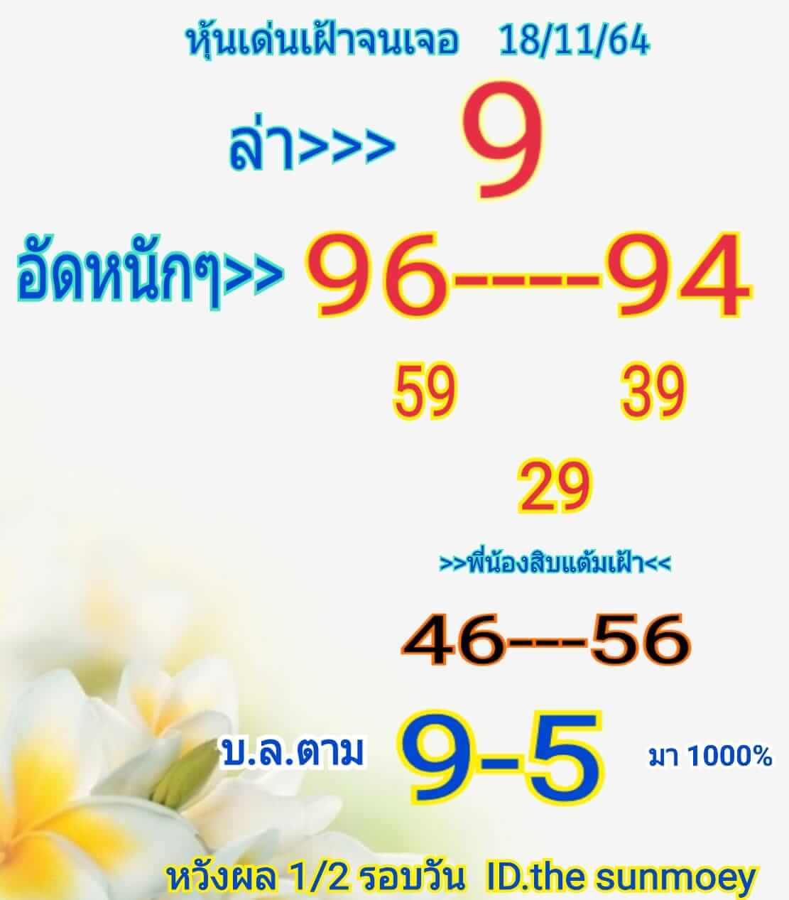 หวยหุ้น 18/11/64 ชุดที่ 8