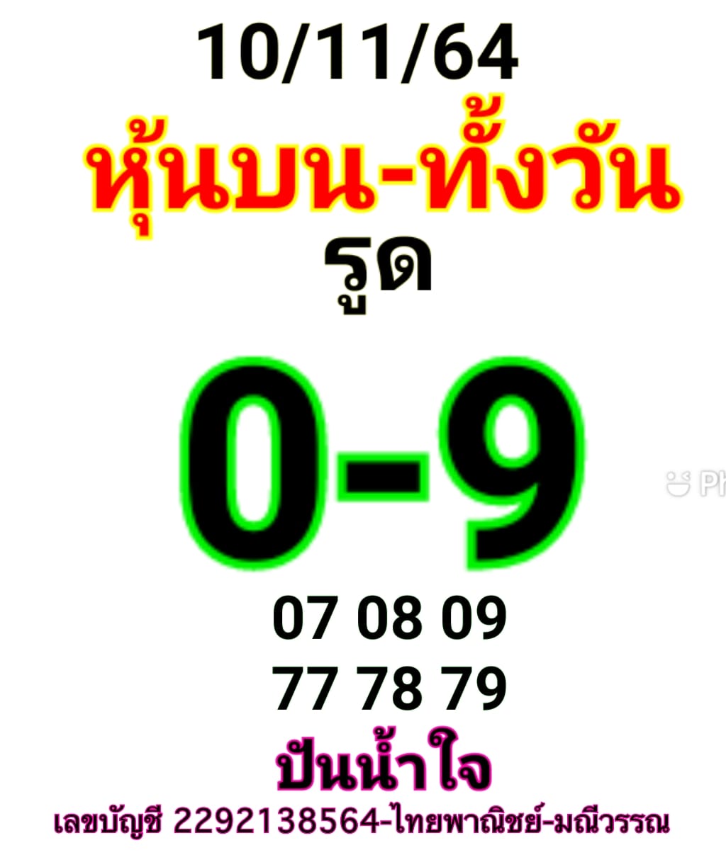 หวยหุ้น 10/11/64 ชุดที่ 3