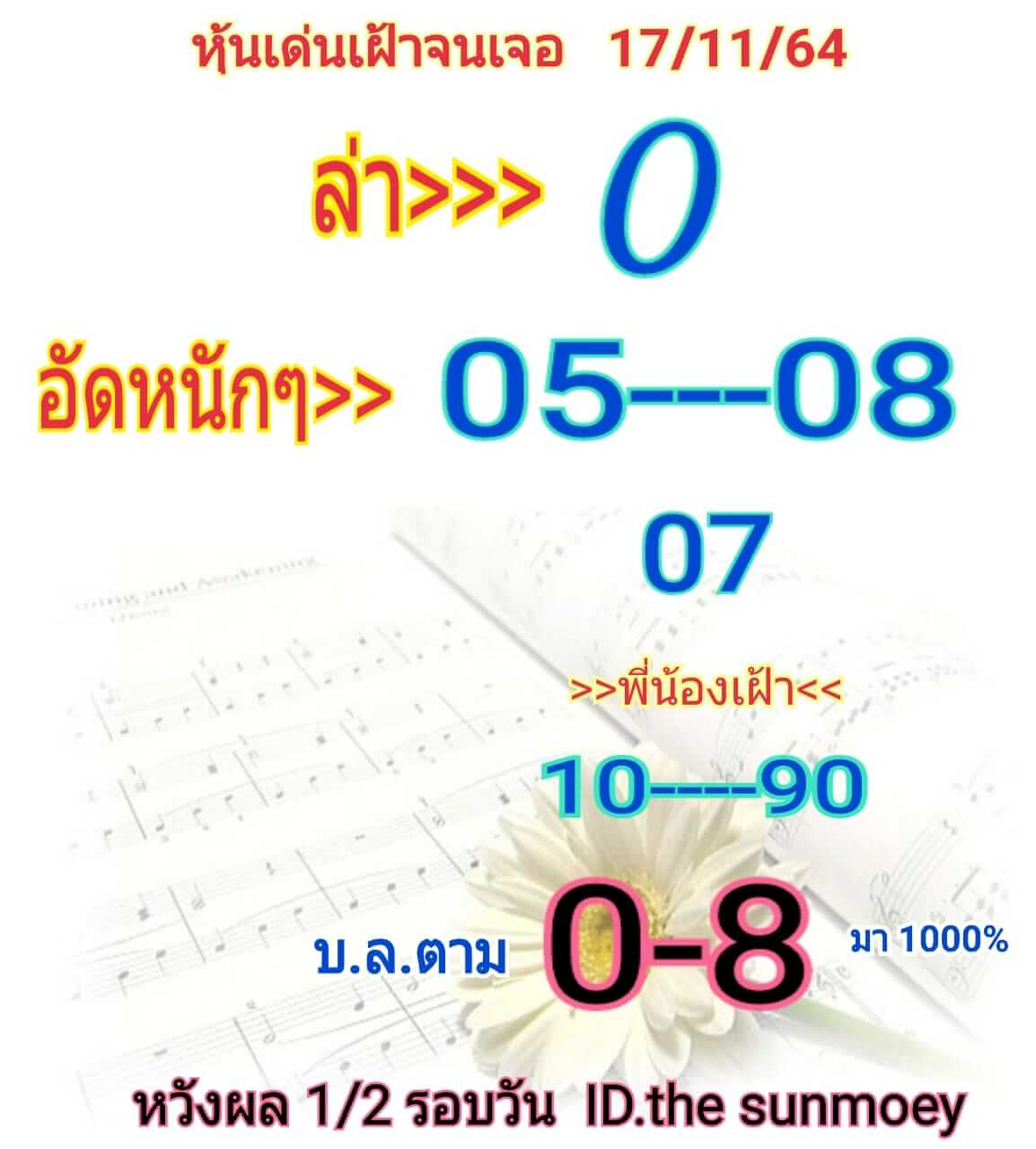 หวยหุ้น 17/11/64 ชุดที่ 6