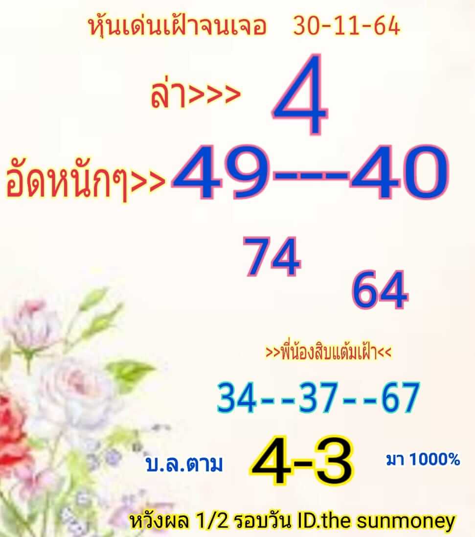 หวยหุ้น 30/11/64 ชุดที่ 5