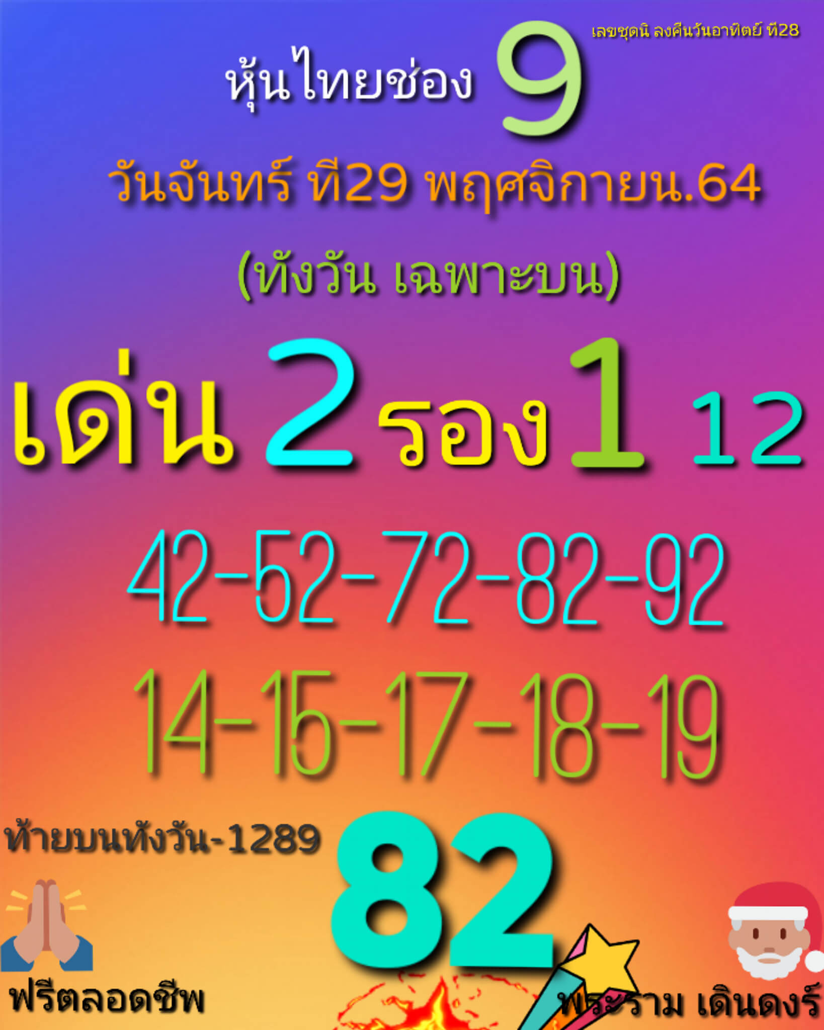 หวยหุ้น 29/11/64 ชุดที่ 4