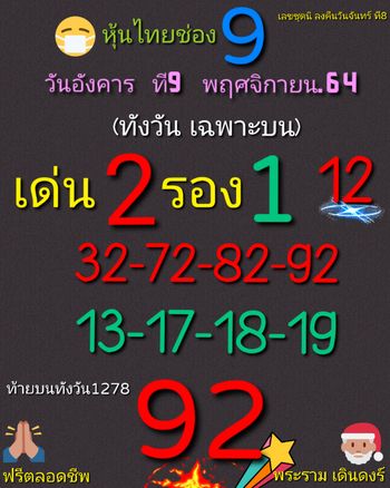 หวยหุ้น 9/11/64 ชุดที่ 4