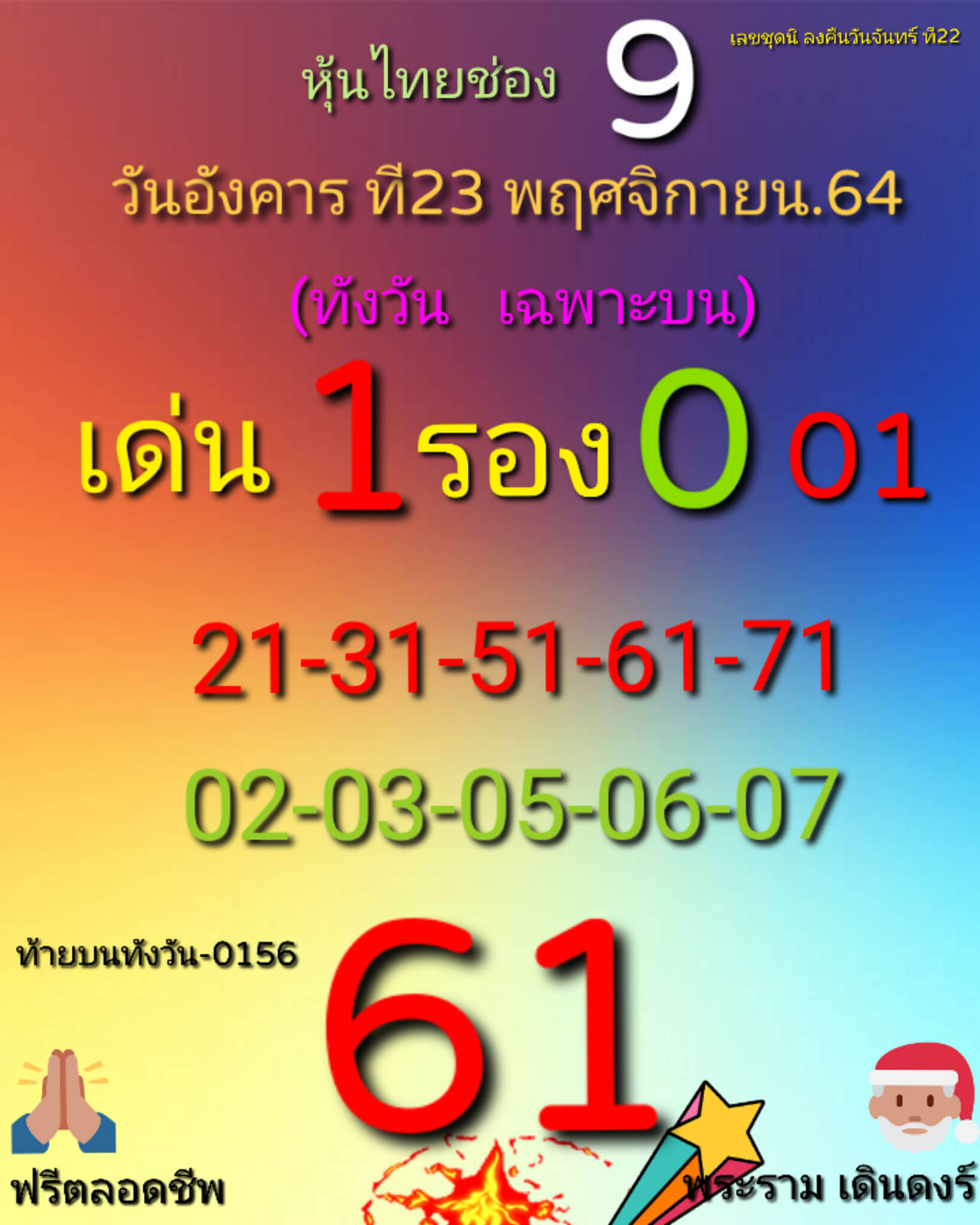 หวยหุ้น 23/11/64 ชุดที่ 1