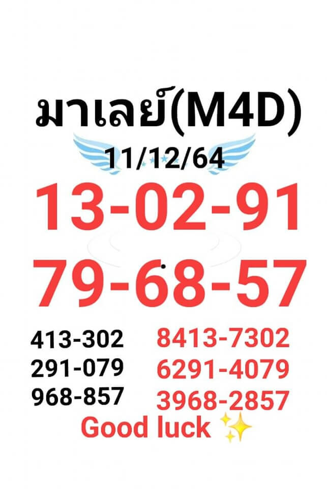 หวยมาเลย์ 11/12/64 ชุดที่ 9