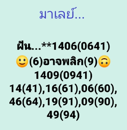 หวยมาเลย์ 15/12/64 ชุดที่ 10