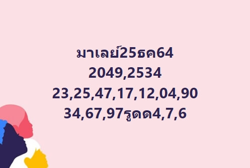 หวยมาเลย์ 25/12/64 ชุดที่ 4