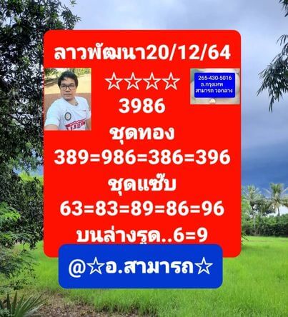 หวยลาว 20/12/64 ชุดที่ 3