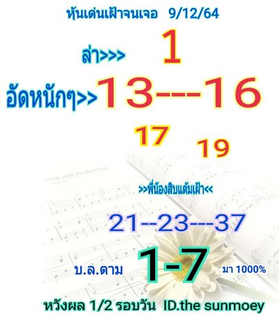 หวยหุ้น 9/12/64 ชุดที่ 1