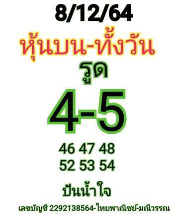 หวยหุ้น 8/12/64 ชุดที่ 9