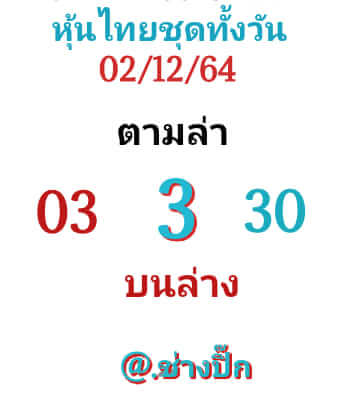 หวยหุ้น 2/12/64 ชุดที่ 1