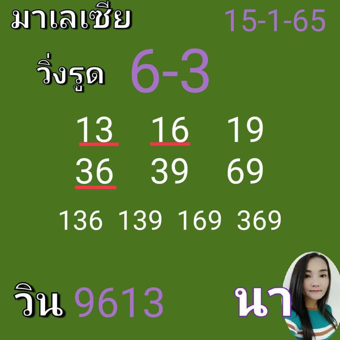 หวยมาเลย์ 15/1/65 ชุดที่ 9