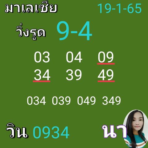 หวยมาเลย์ 19/1/65 ชุดที่ 10