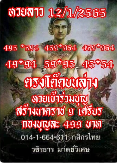 หวยลาว 12/1/65 ชุดที่ 2