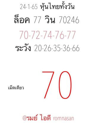 หวยหุ้น 24/1/65 ชุดที่ 2