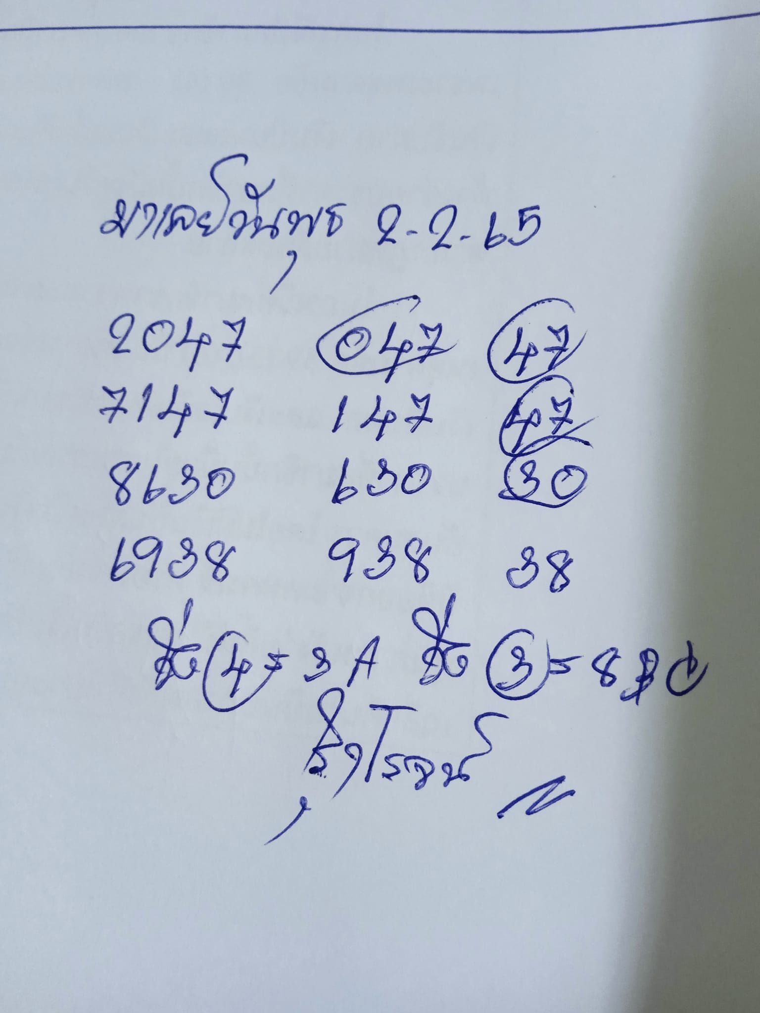 หวยมาเลย์ 2/2/65 ชุดที่ 11