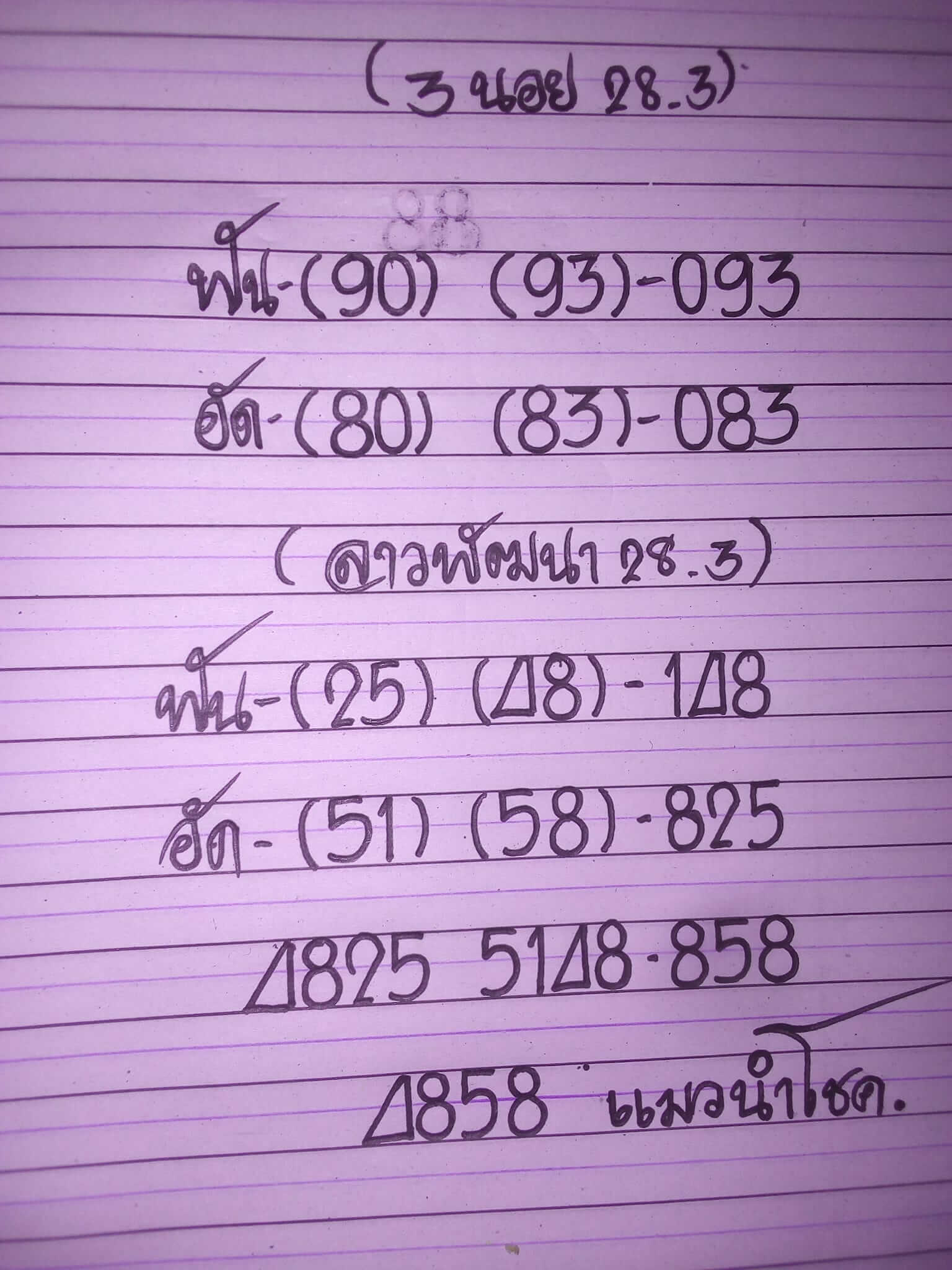 หวยลาว 28/3/65 ชุดที่ 6