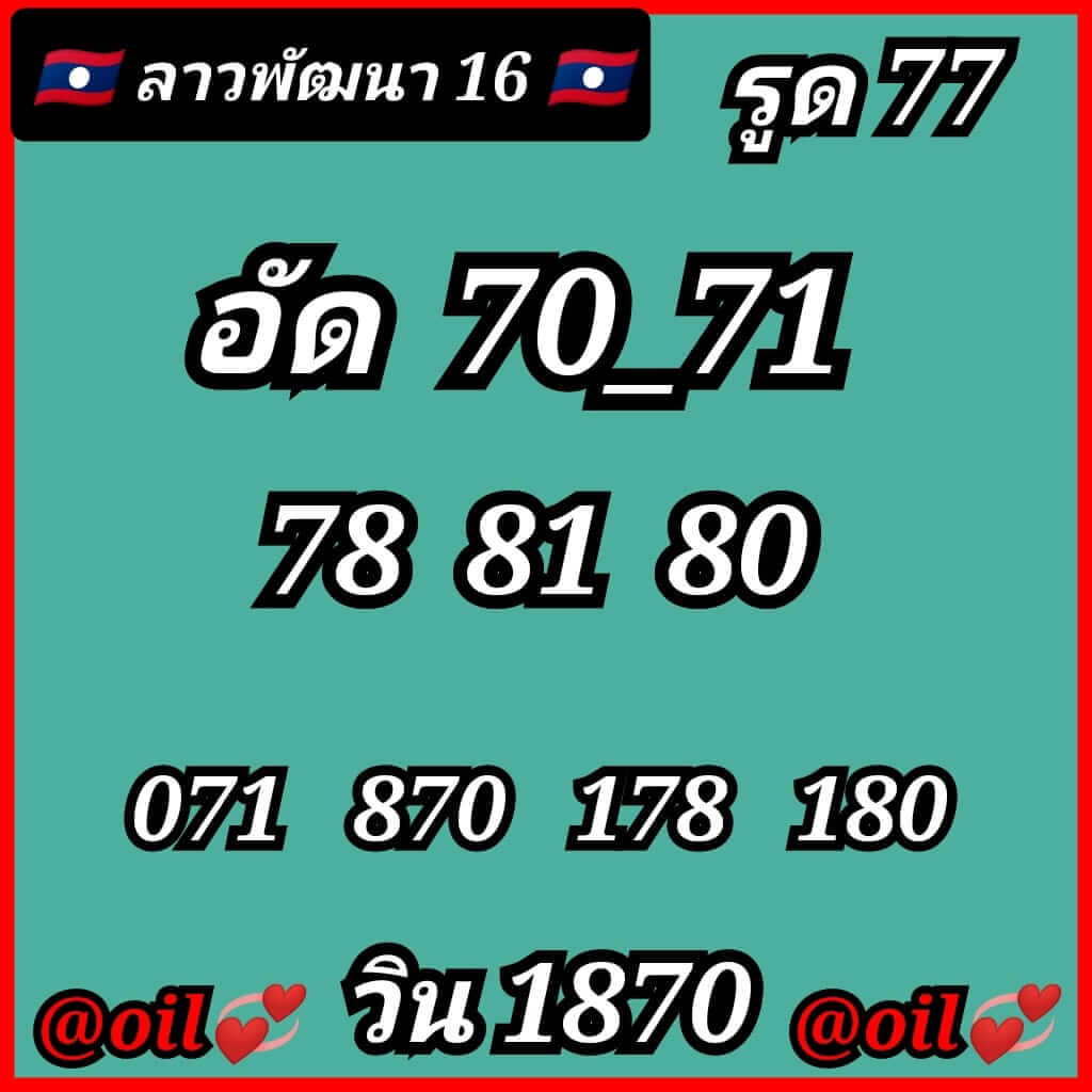 หวยลาว 16/3/65 ชุดที่ 1