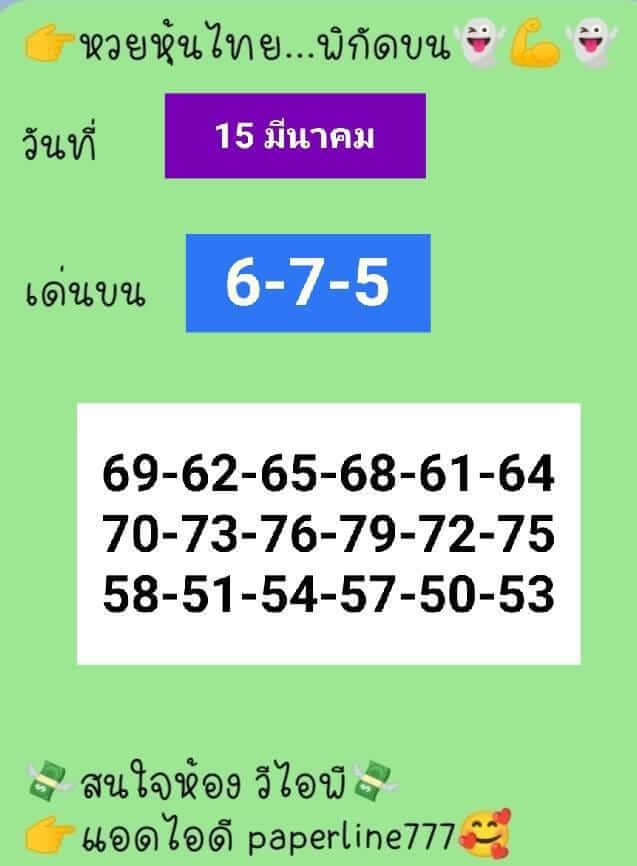 หวยหุ้น 15/3/65 ชุดที่ 6