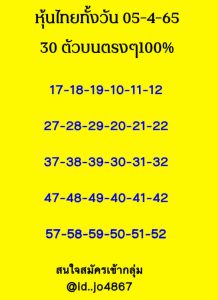 หวยหุ้น 5/4/65 ชุดที่ 2