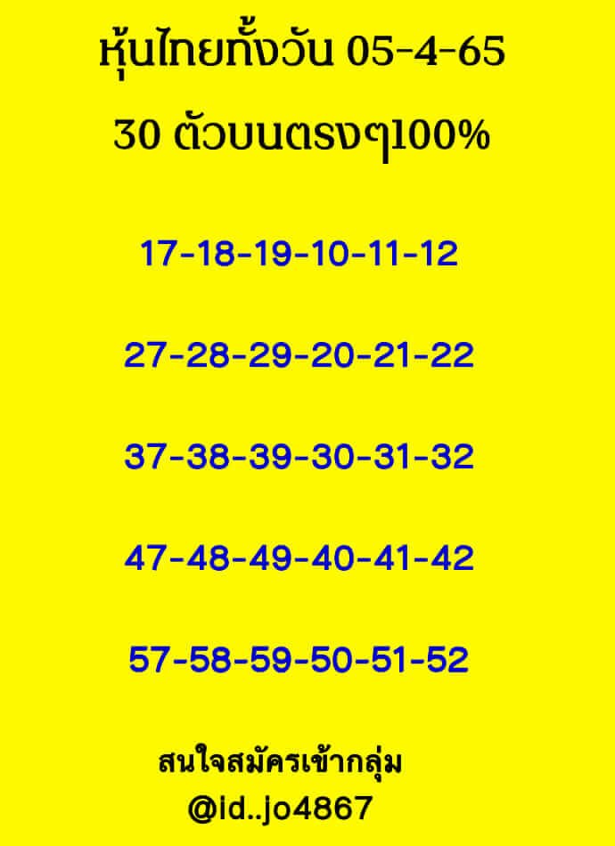 หวยหุ้น 5/4/65 ชุดที่ 2